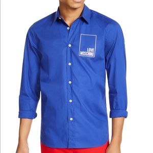 Moschino Men’s Blue Logo Shirt